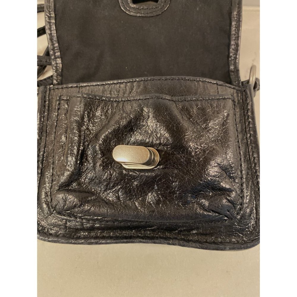 Fossil Mini Leather Crossbody Bag Black Crackled Finish/ Twist Lock SL2206 - Picture 4 of 6